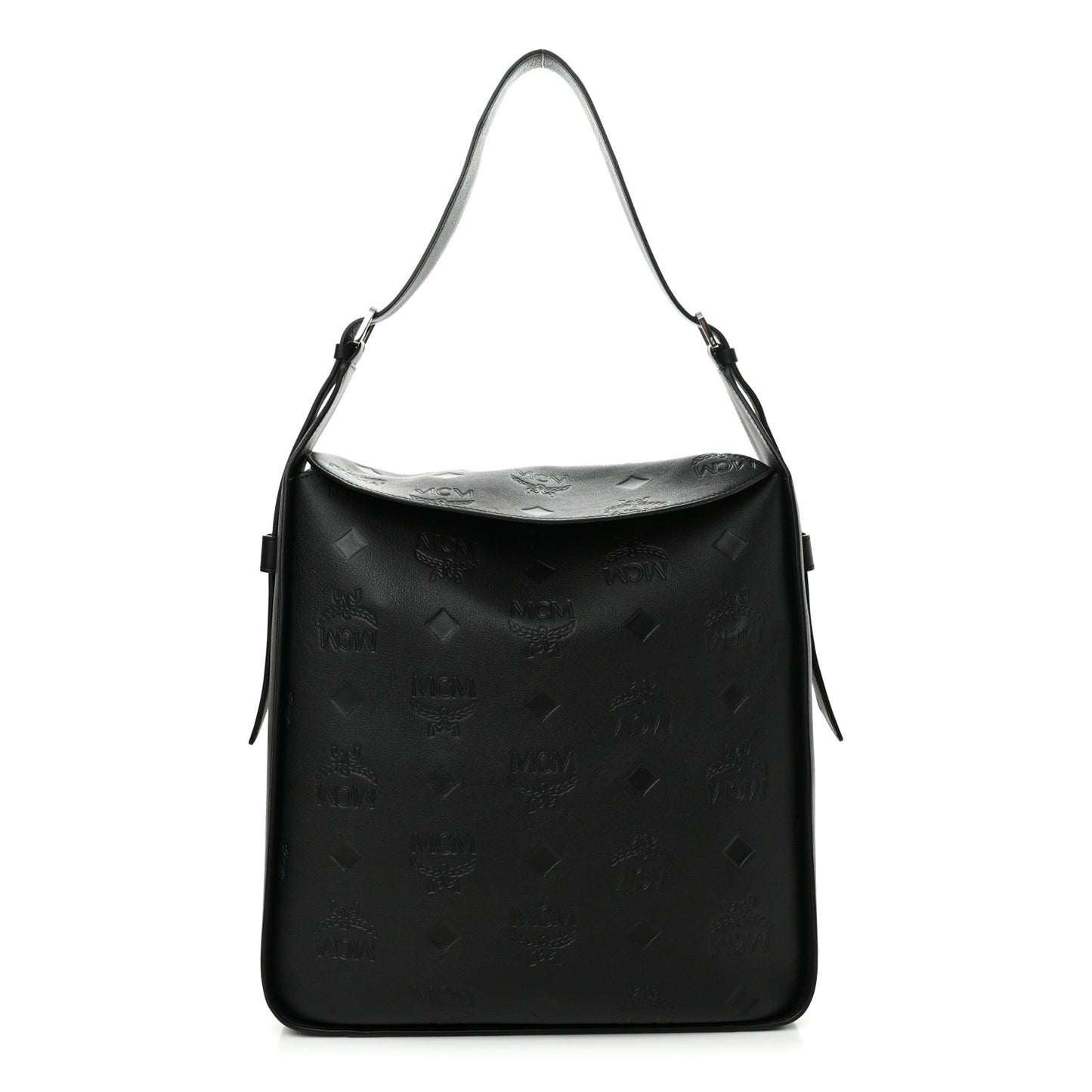 Calfskin Ottomar Monogram Large Aren Flap Hobo Black