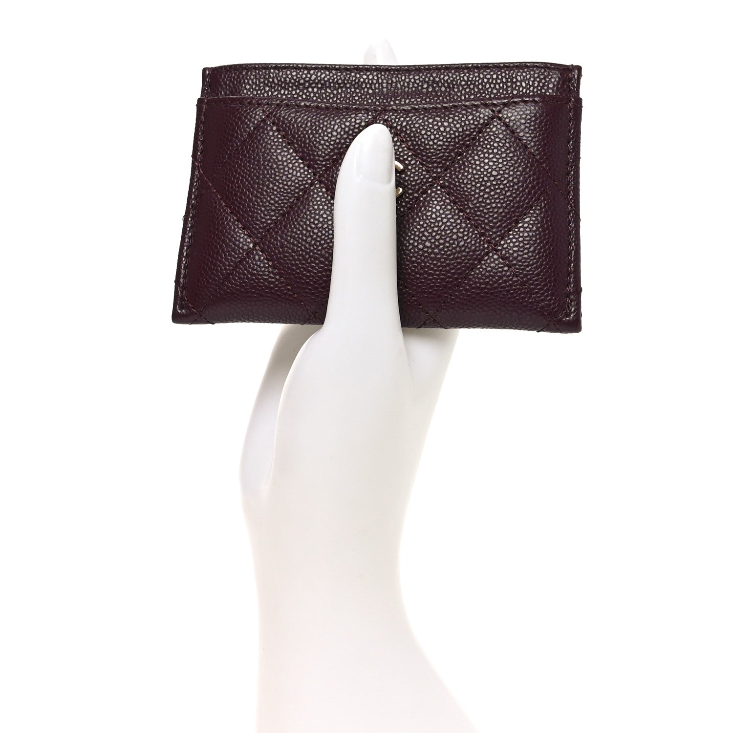 Chanel Caviar Quilted Card Holder Burgundy 2 of 9