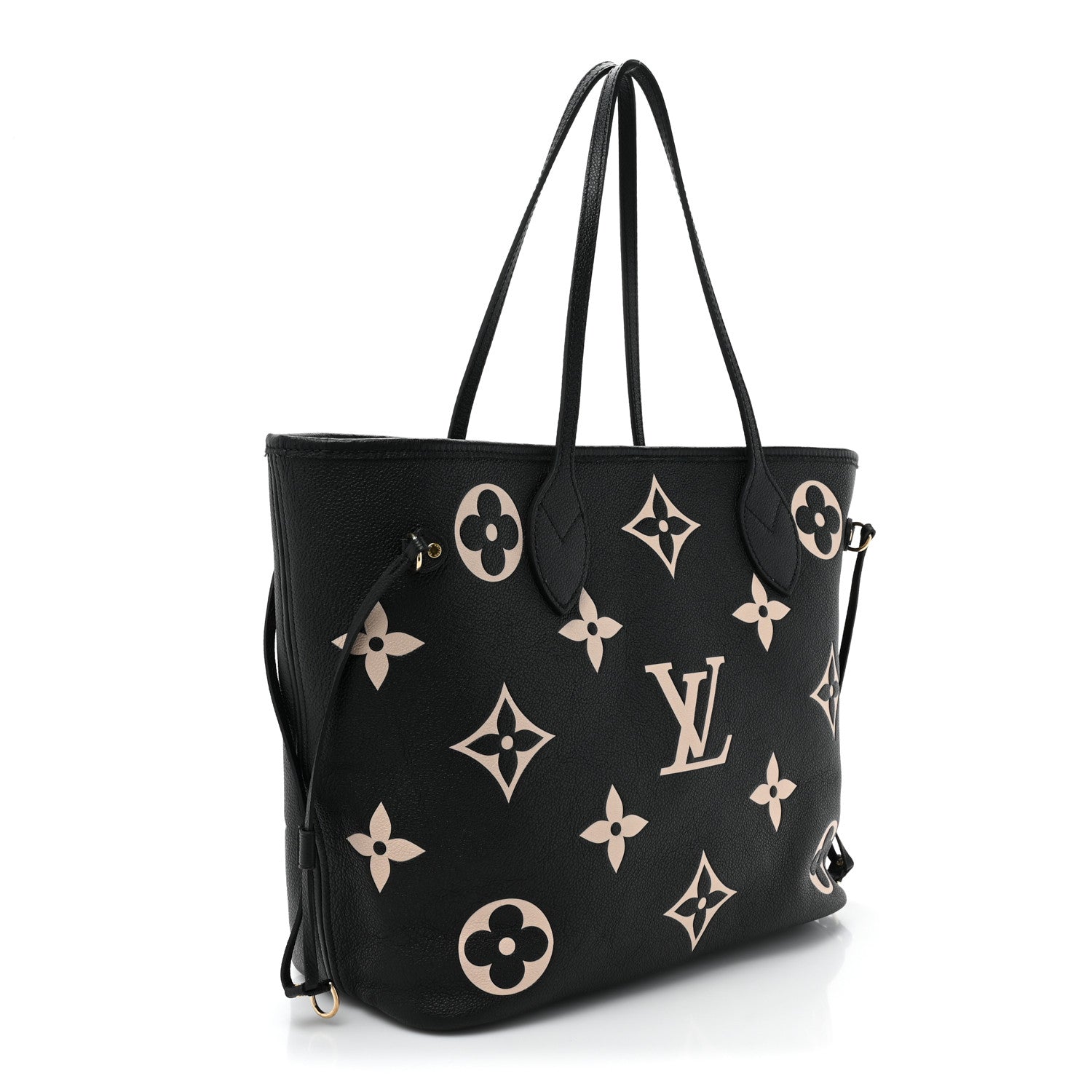 Louis Vuitton Empreinte Monogram Giant Neverfull MM Black Beige 4 of 10