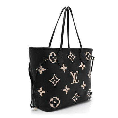 Louis Vuitton Empreinte Monogram Giant Neverfull MM Black Beige 4 of 10