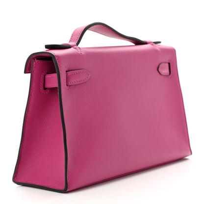 Hermes Swift Kelly Pochette Clutch Rose Pourpre 3 of 11
