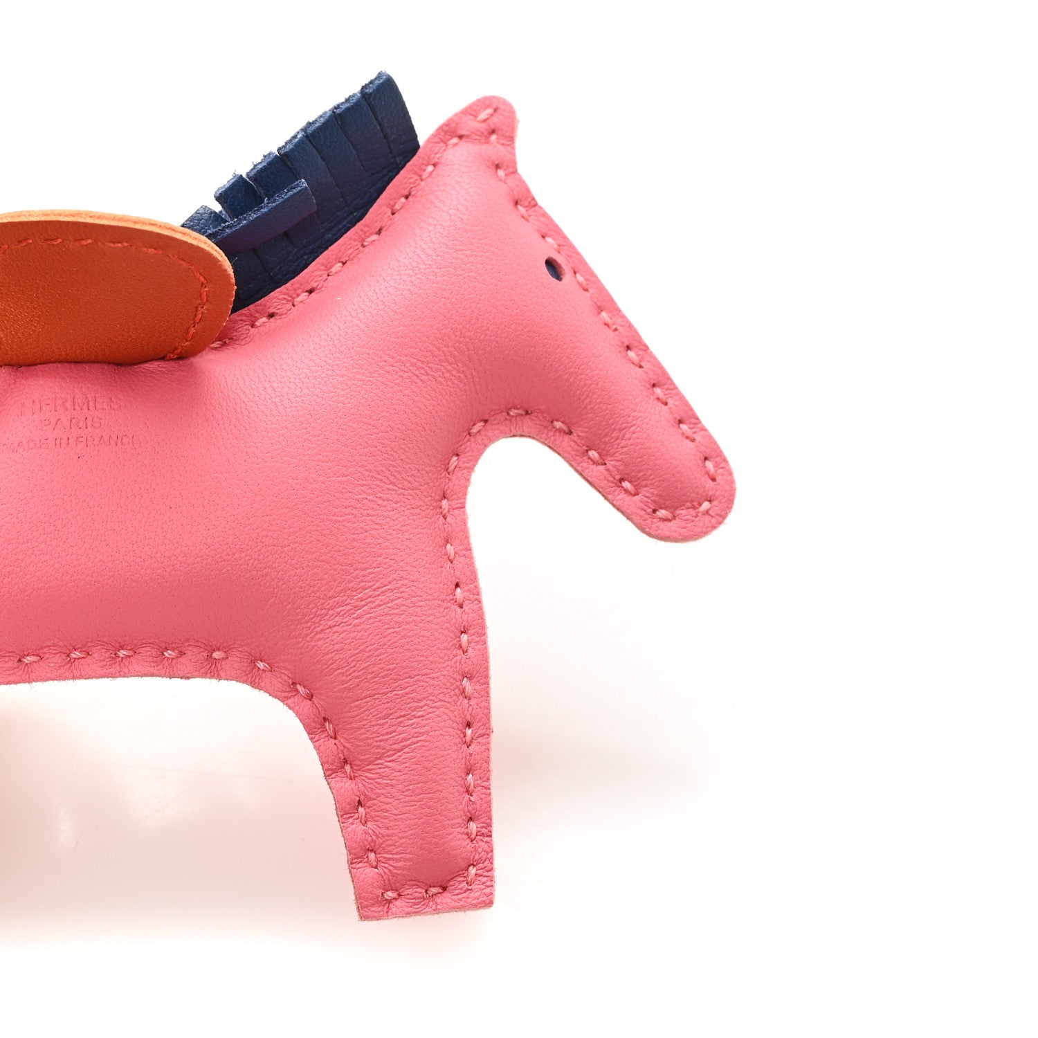 Hermes Milo Lambskin Grigri Rodeo Bag Charm PM Rose Azalee Cornaline Bleu De Malte 3 of 3