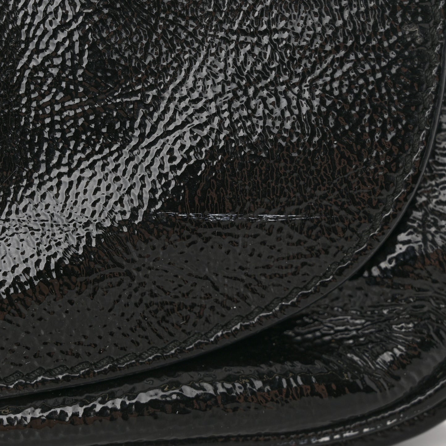 Patent Medium Soho Flap Crossbody Black