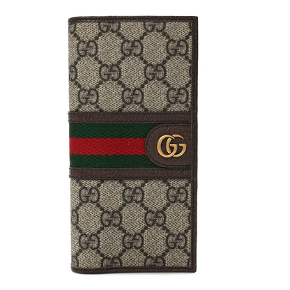 Gucci GG Supreme Monogram Web Mens Ophidia Long Wallet Beige New Acero 1 of 7