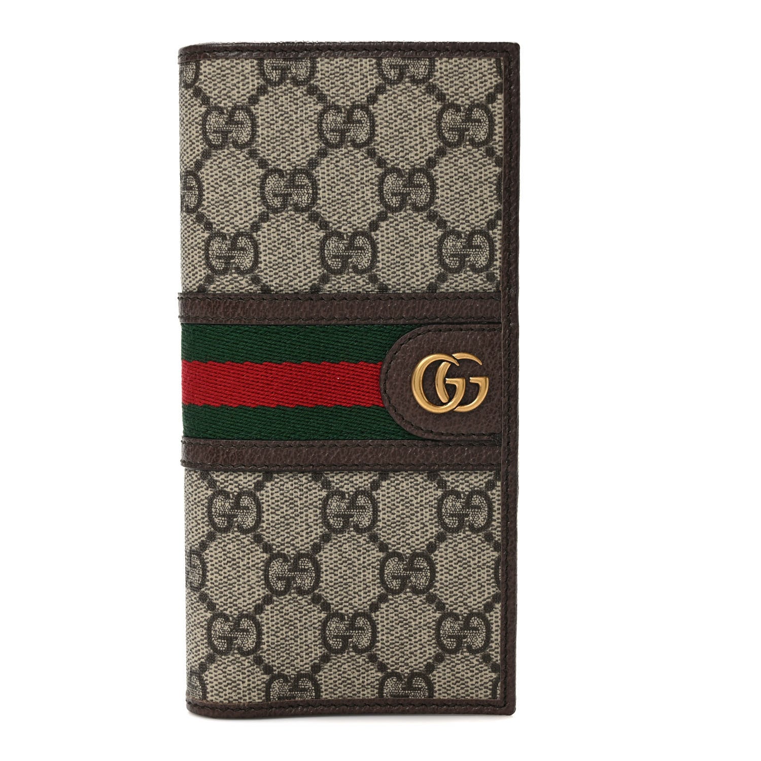 Gucci GG Supreme Monogram Web Mens Ophidia Long Wallet Beige New Acero 1 of 7