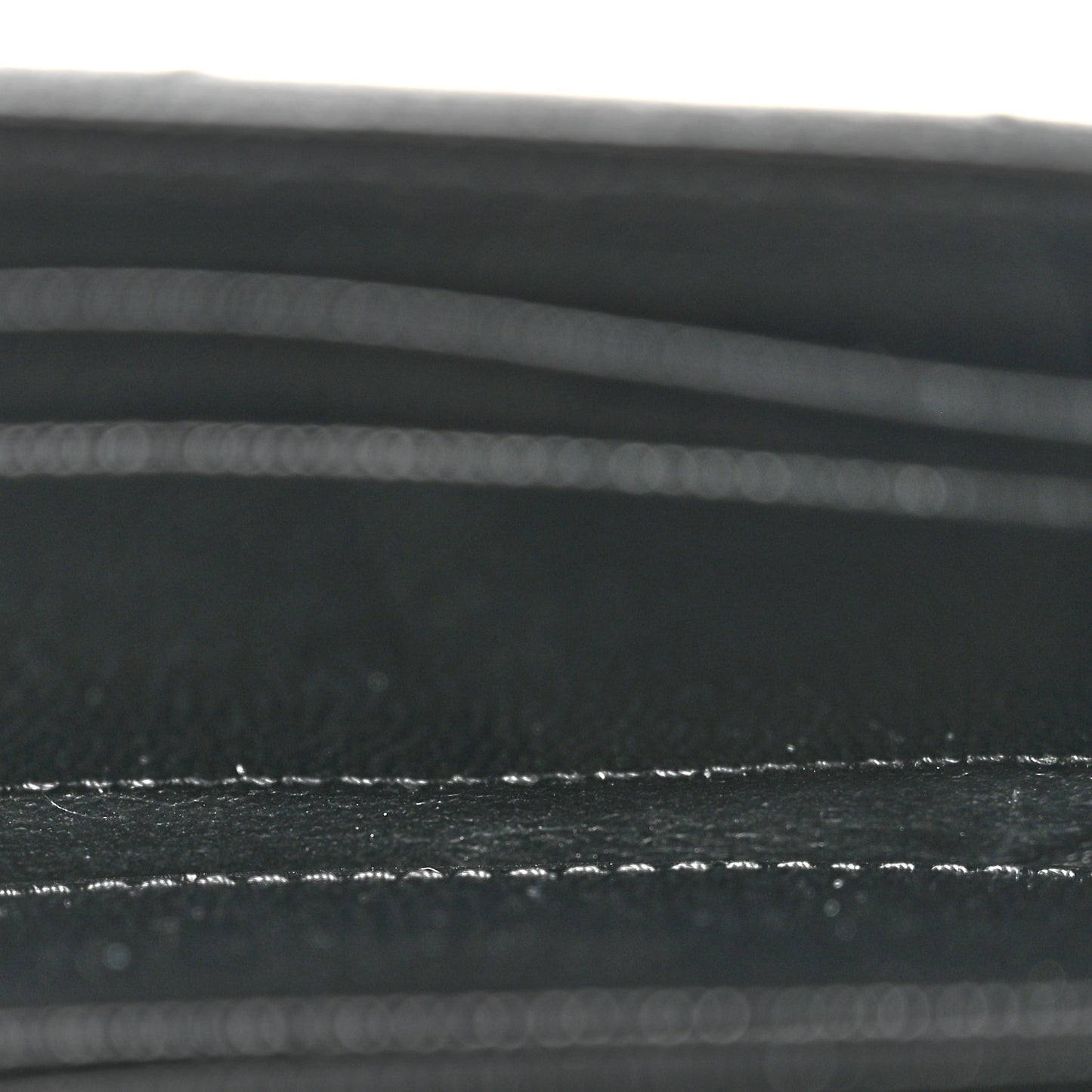 Grain De Poudre Matelasse Chevron Small Monogram Envelope Wallet Black