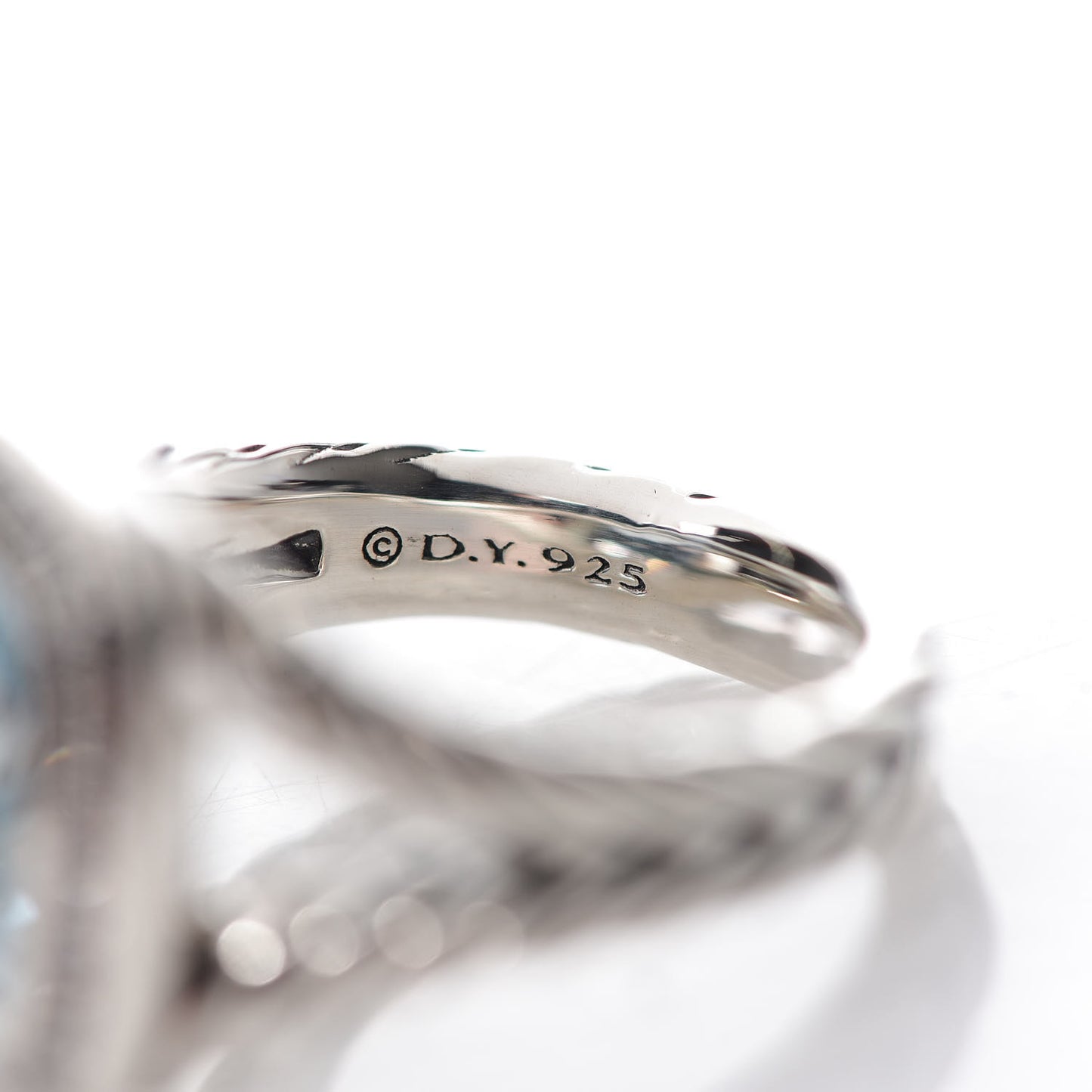 Sterling Silver Diamond Blue Topaz 11mm Albion Ring 52 6