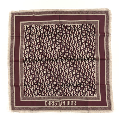 Christian Dior Silk Oblique Reversible Scarf 90 Blue Burgundy 1 of 3