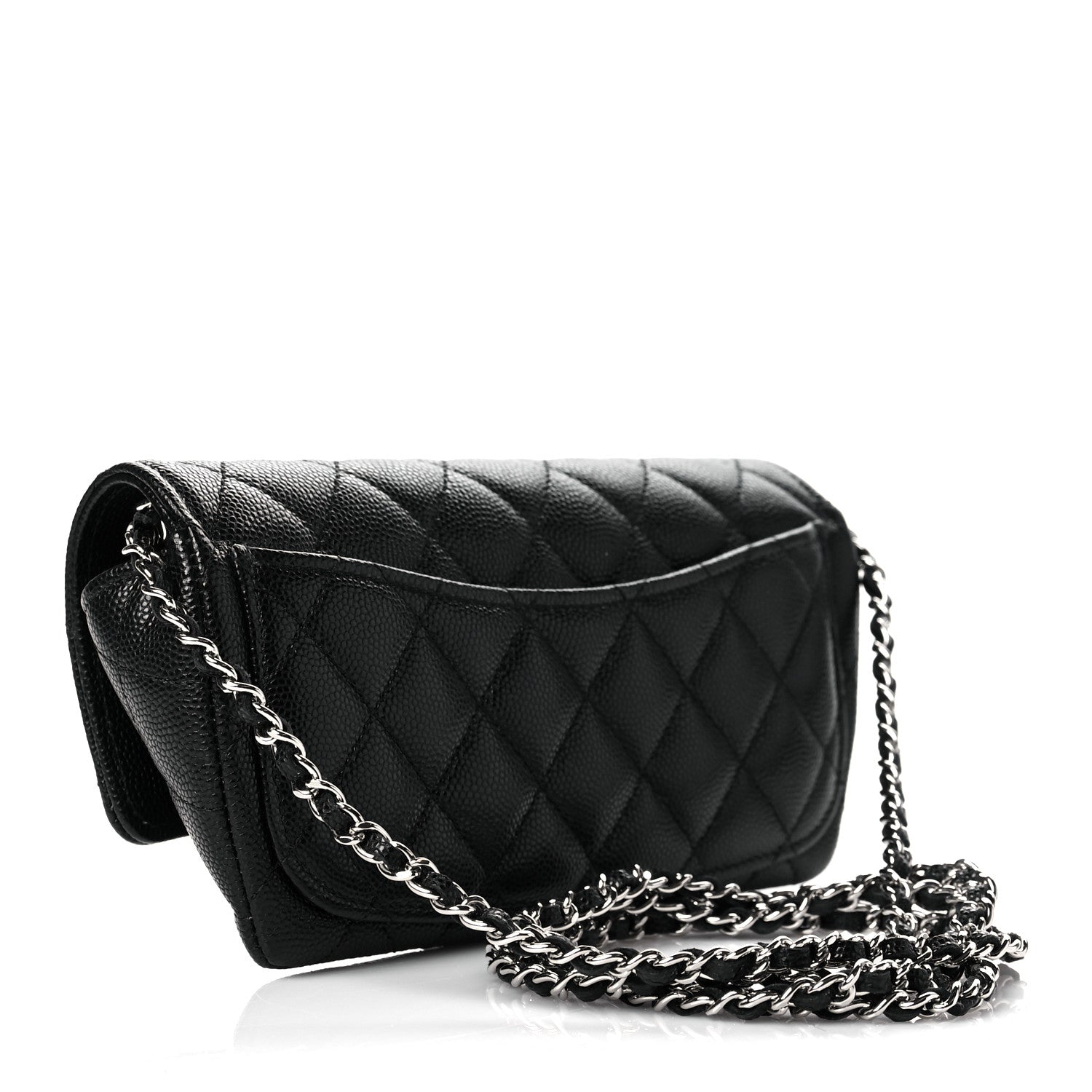 Chanel Caviar Quilted Glasses Case With Chain Black 3 of 12