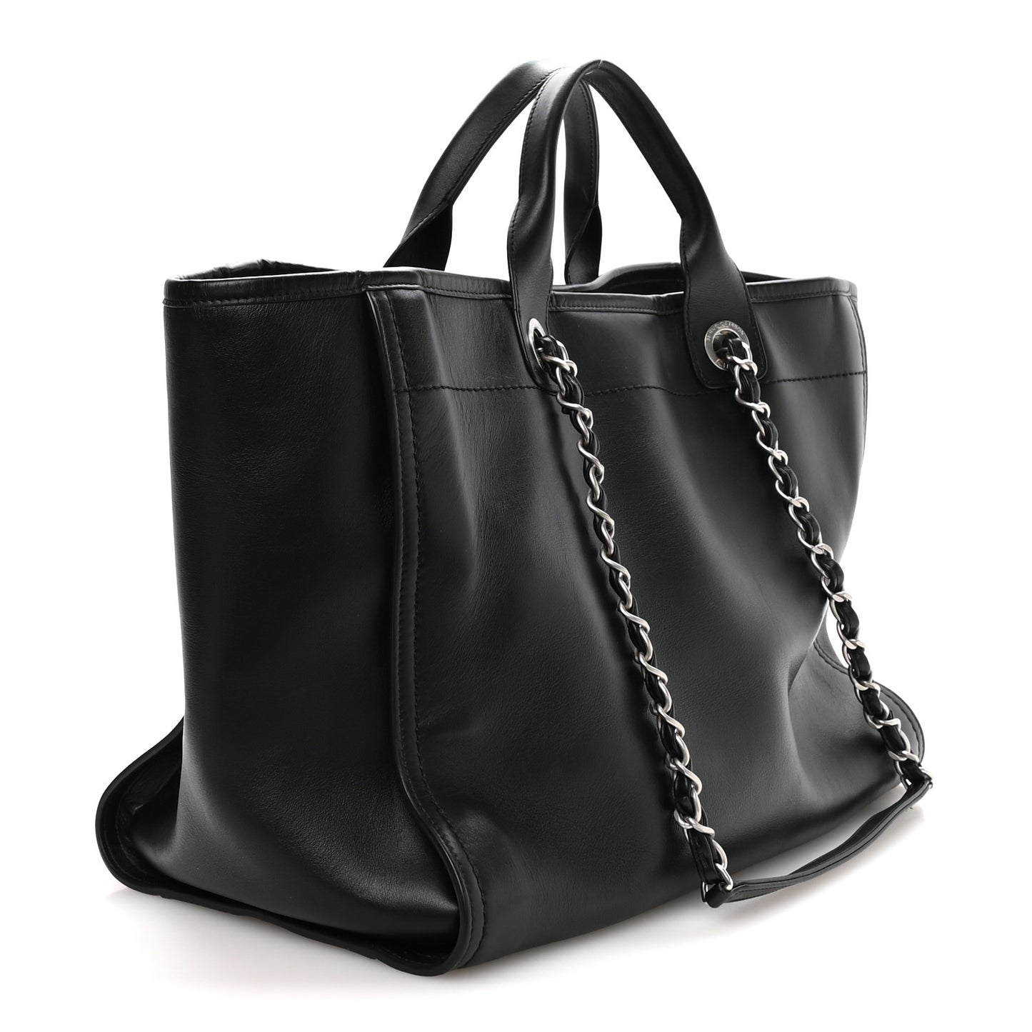 Calfskin Medium Deauville Tote Black