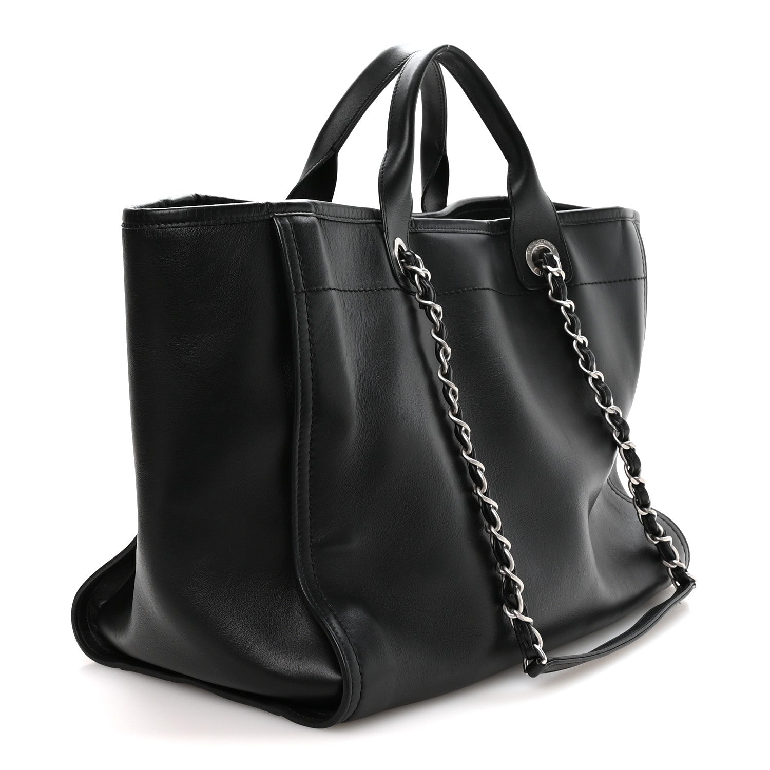 Chanel Calfskin Medium Deauville Tote Black 4 of 12
