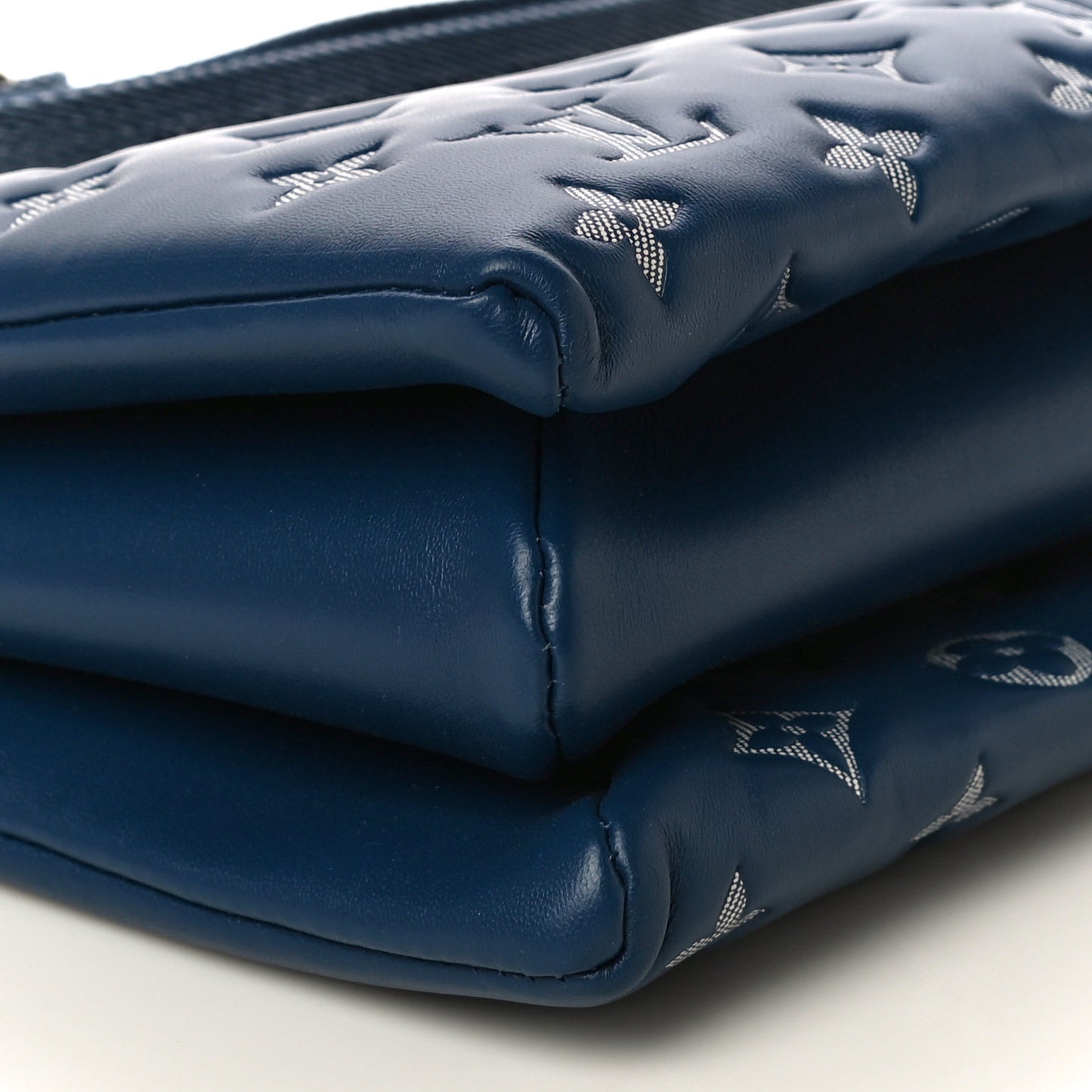 Lambskin Embossed Monogram Coussin PM Denim Blue