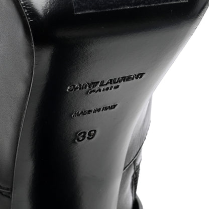 Saint Laurent Piuma Calfskin Mina 95 Mazzi Trio Buckle Ankle Boots 39 Black 6 of 6