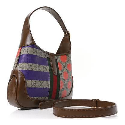 Gucci GG Supreme Monogram Azalea Calfskin Print Web Small Jackie 1961 Hobo Multicolor 3 of 10