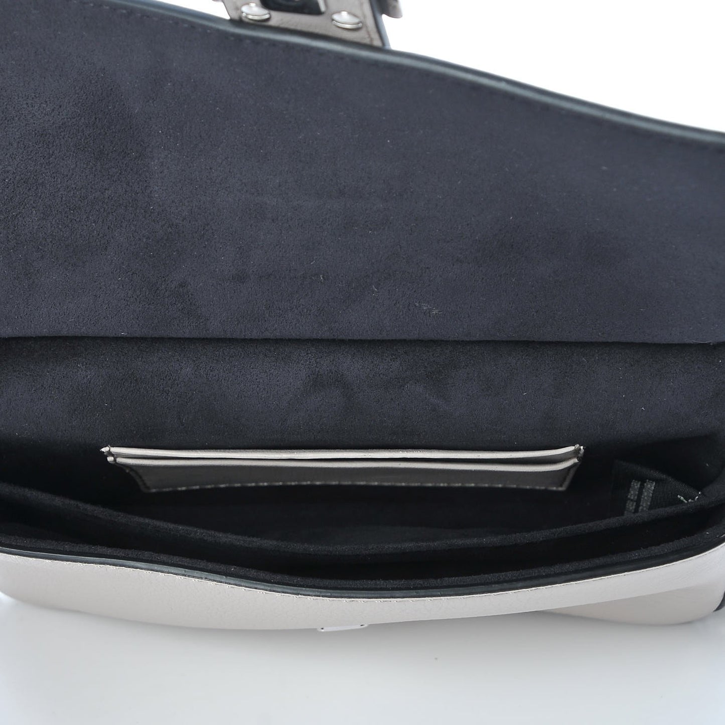 Calfskin Elaphe Crocodile Monster Studded Micro Double Baguette Black Grigio Polvere