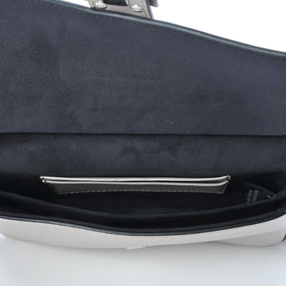 Fendi Calfskin Elaphe Crocodile Monster Studded Micro Double Baguette Black Grigio Polvere 5 of 9