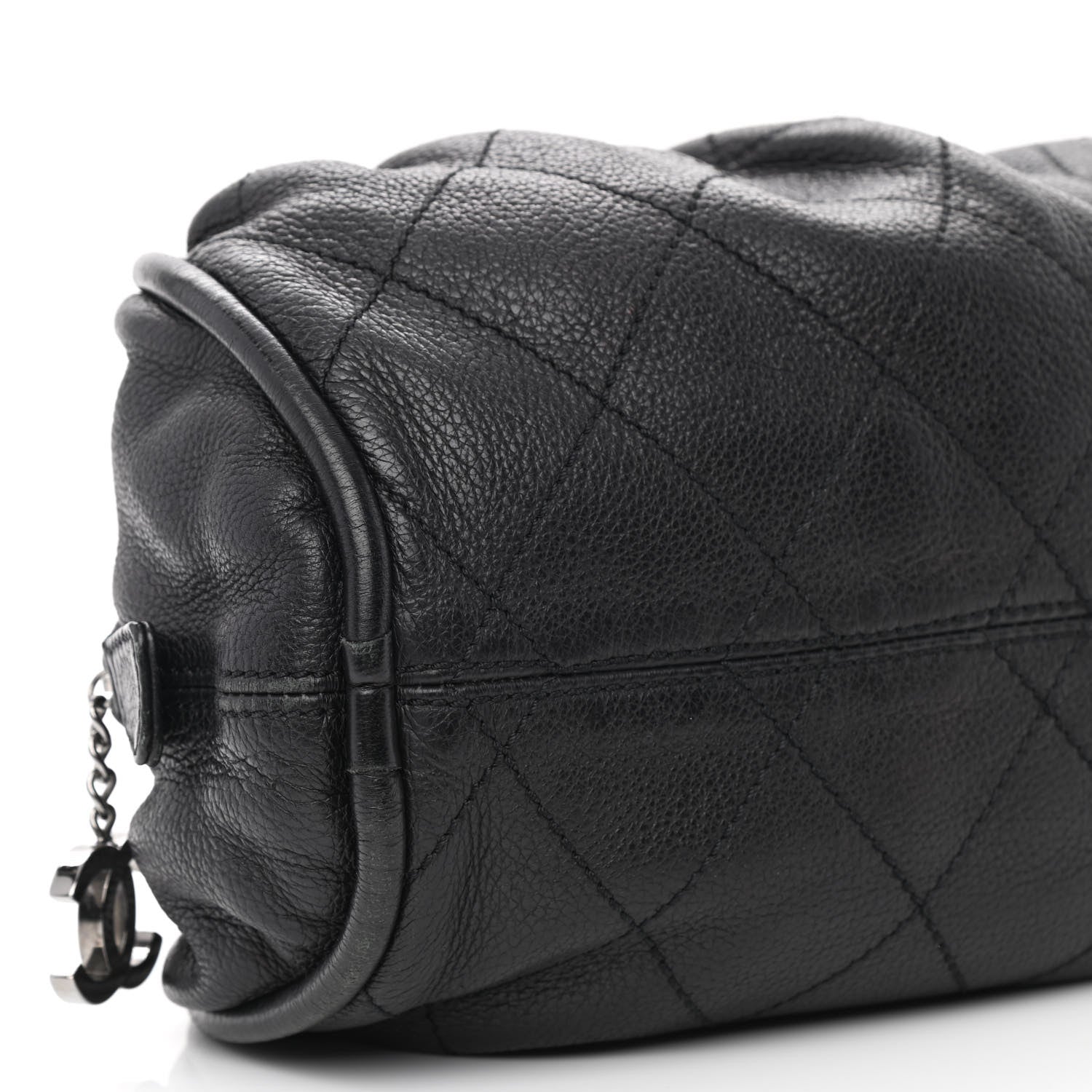 Chanel Deerskin Stitched Bowler Black 8 of 10