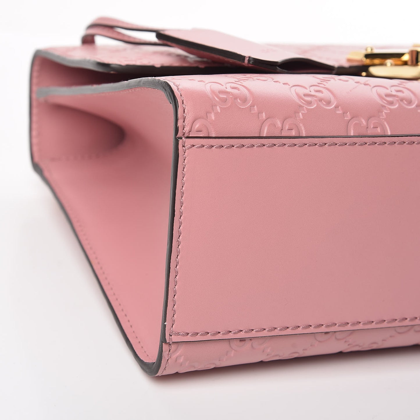Guccissima Signature Medium Padlock Shoulder Bag Rose Baby Candy