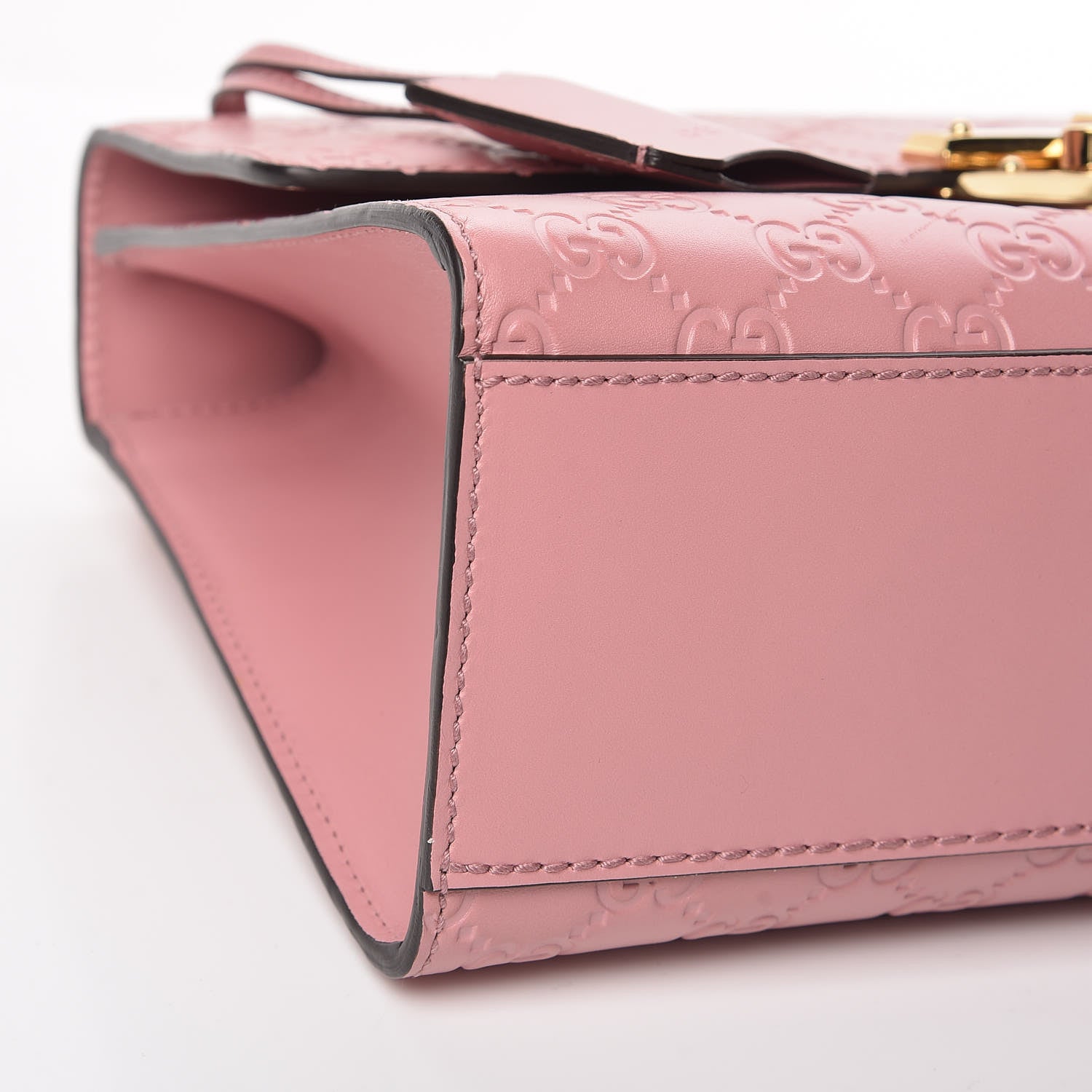 Gucci Guccissima Signature Medium Padlock Shoulder Bag Rose Baby Candy 5 of 9