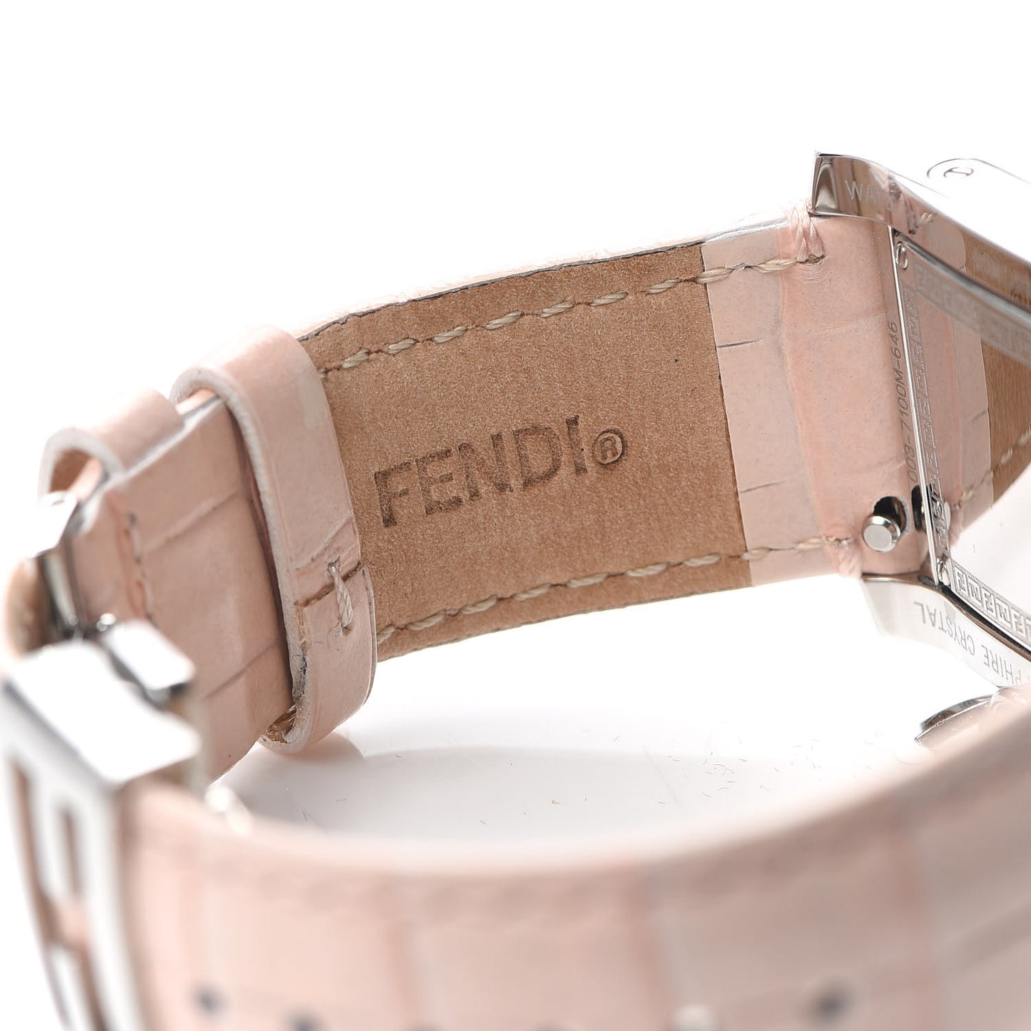Stainless Steel Alligator Diamond Bezel Mother of Pearl 27mm Quartz Watch Pink
