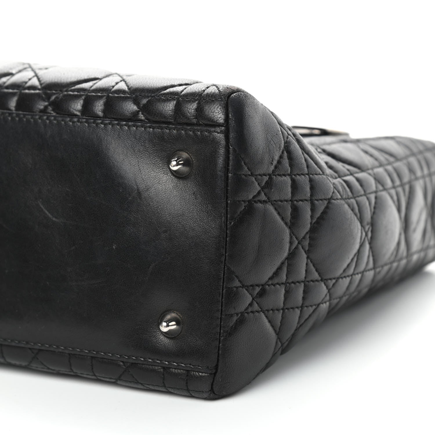 Christian Dior Lambskin Cannage Medium Lady Dior Black 9 of 13