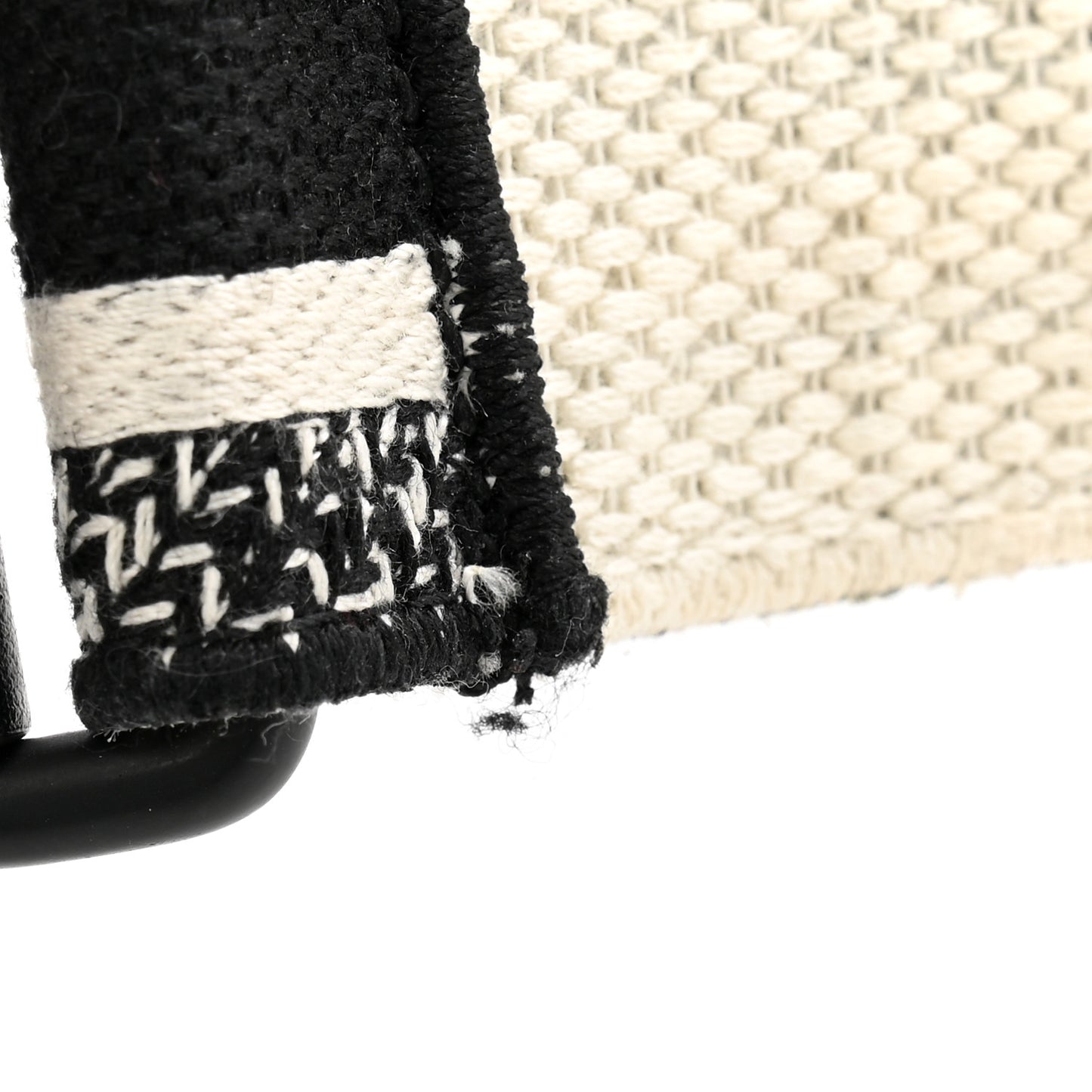 Canvas Embroidered Shoulder Strap Black White