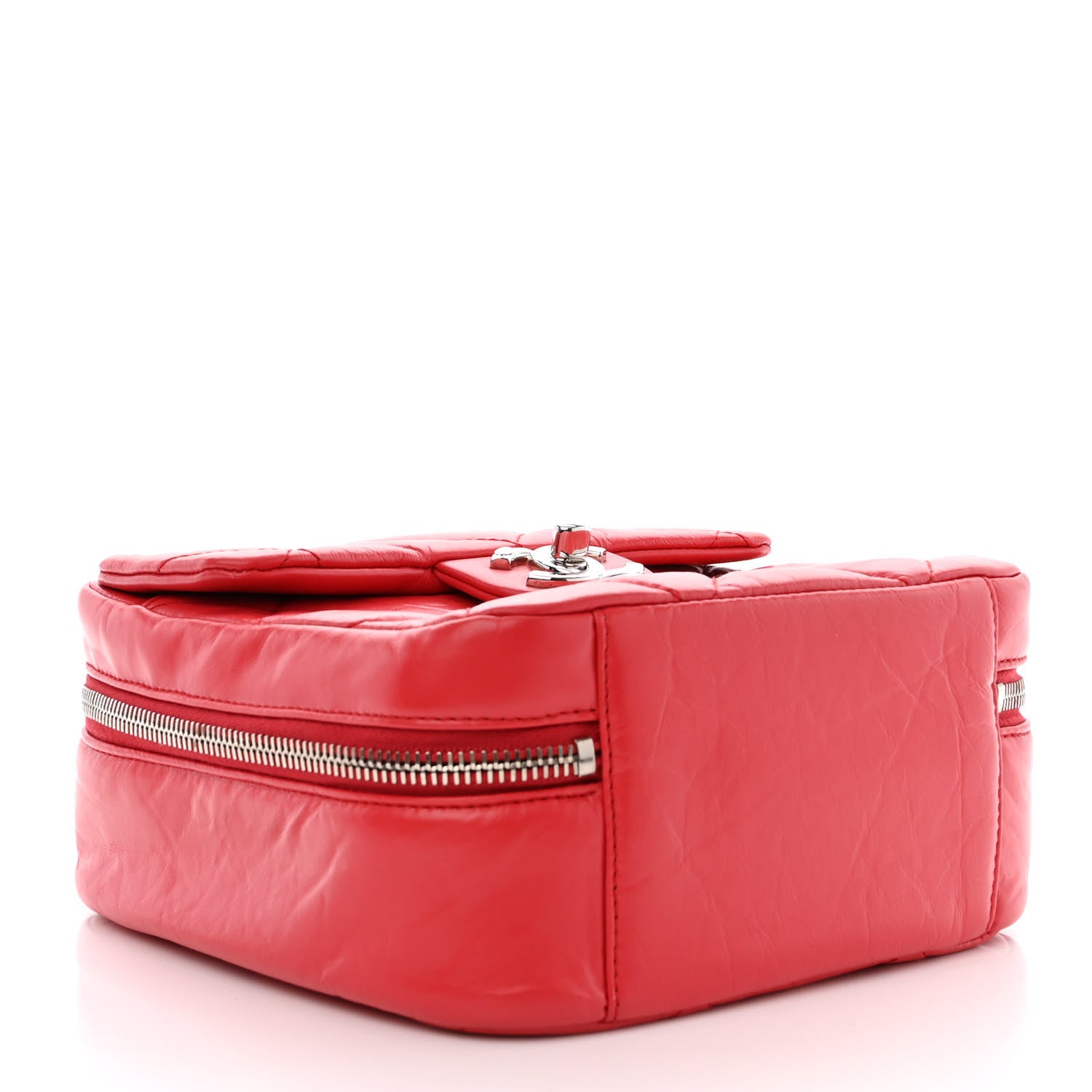 Chanel Aged Calfskin Quilted Top Handle Camera Case Red 4 of 11
