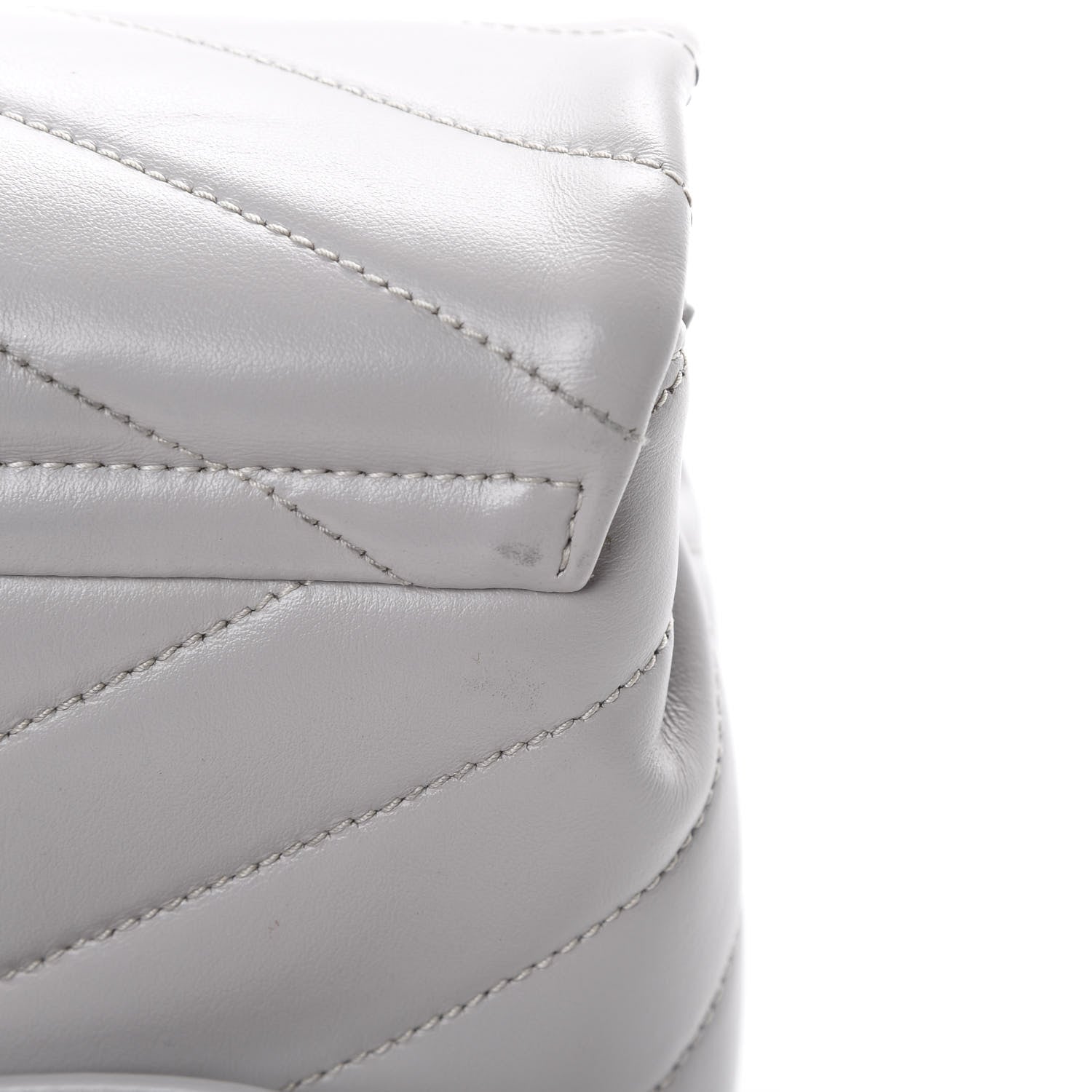 Saint Laurent Calfskin Y Quilted Monogram Toy Loulou Satchel Granite 13 of 15