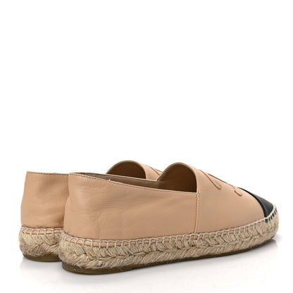 Chanel Lambskin CC Espadrilles 37 Beige Black 4 of 8