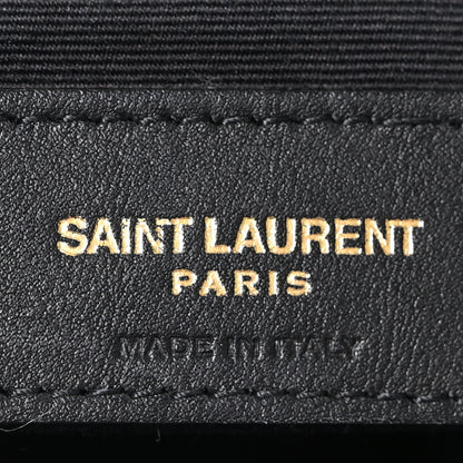 Saint Laurent Denim Quilted Medium Loulou Puffer Monogram Chain Satchel Rodeo Blue 6 of 10