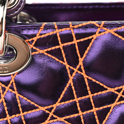Christian Dior Metallic Lambskin Cannage Medium Anselm Reyle Lady Dior Purple Orange 13 of 15