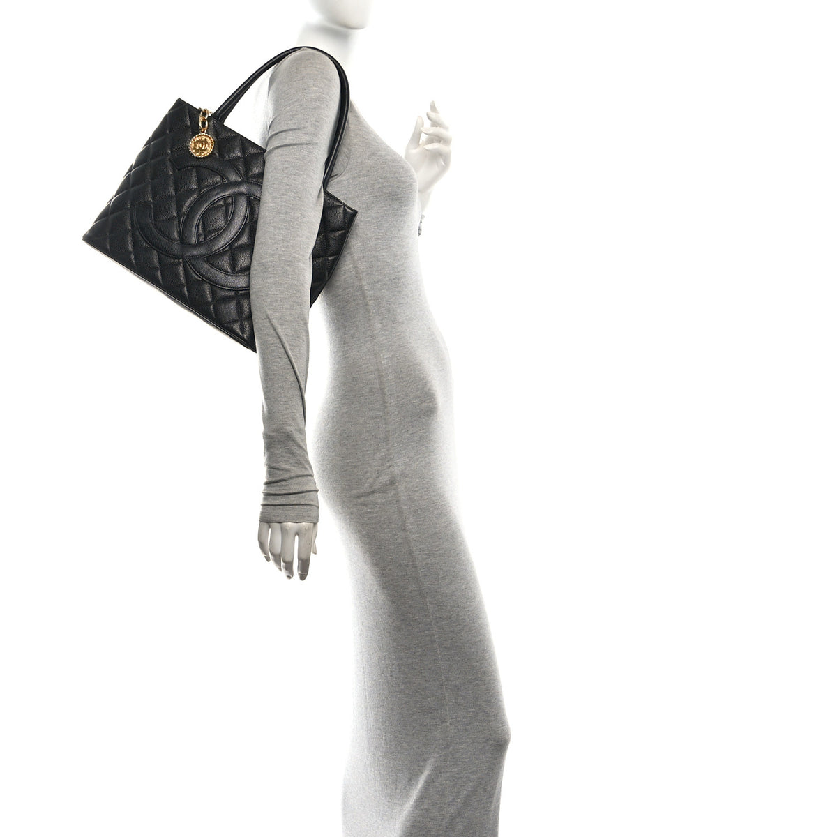 Chanel Caviar Quilted Medallion Tote Black 2 of 10