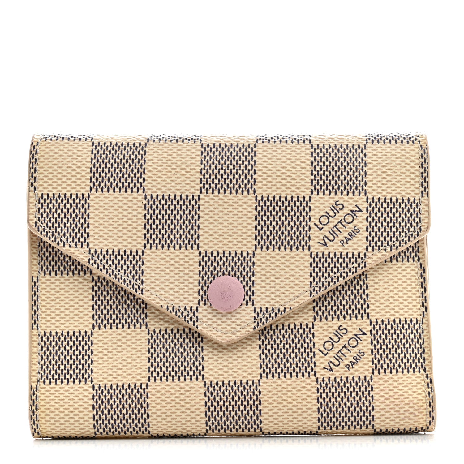 Louis Vuitton Damier Azur Victorine Wallet Rose Ballerine 1 of 7