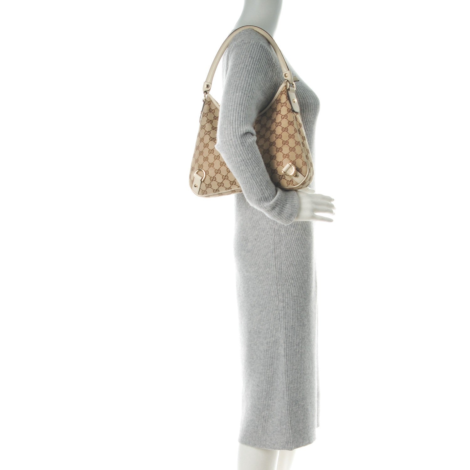 Gucci Monogram Medium Abbey D Ring Hobo Off White 2 of 7