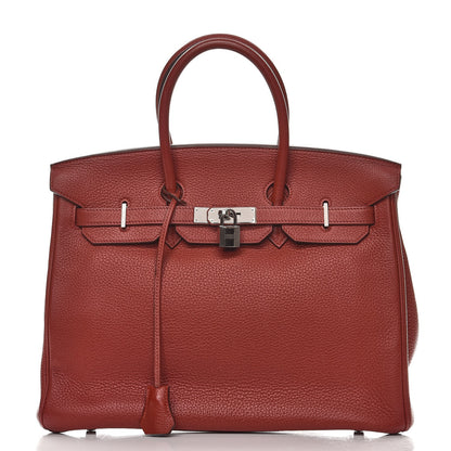 Hermes Taurillon Clemence Birkin 35 Rouge Venetian 1 of 36