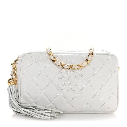 Chanel Lambskin Quilted Tassel Camera Case White 1 of 11