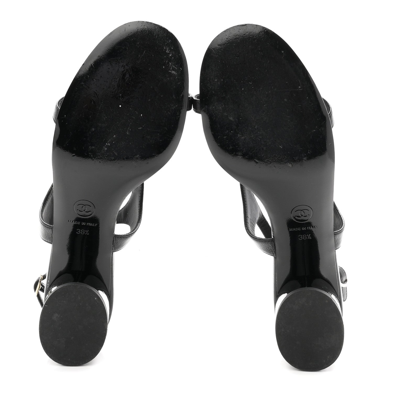Chanel Lambskin CC Bow 55mm Sandals 38.5 Black 6 of 10