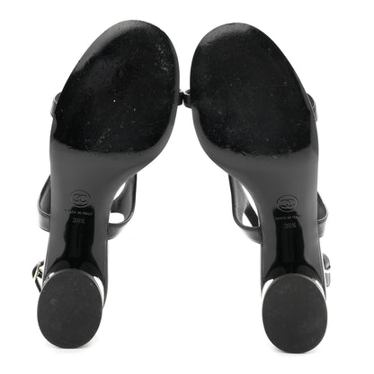 Chanel Lambskin CC Bow 55mm Sandals 38.5 Black 6 of 10