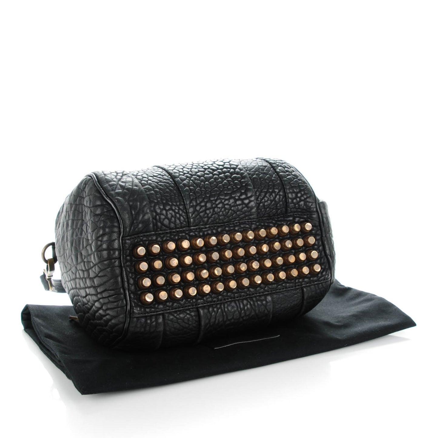 Pebbled Lambskin Rockie Black Antique Brass Hardware