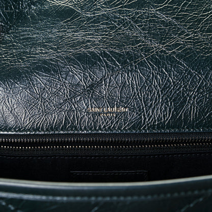 Saint Laurent Crinkled Calfskin Matelasse Monogram Baby Niki Chain Satchel Dark Green 6 of 11