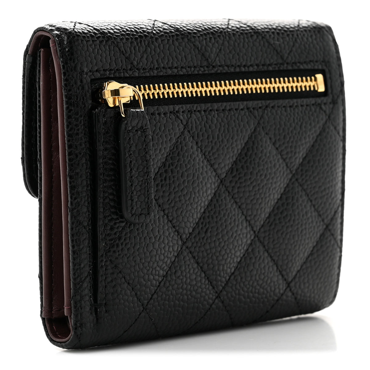 Chanel Caviar Quilted Compact Flap Wallet Black 3 of 9