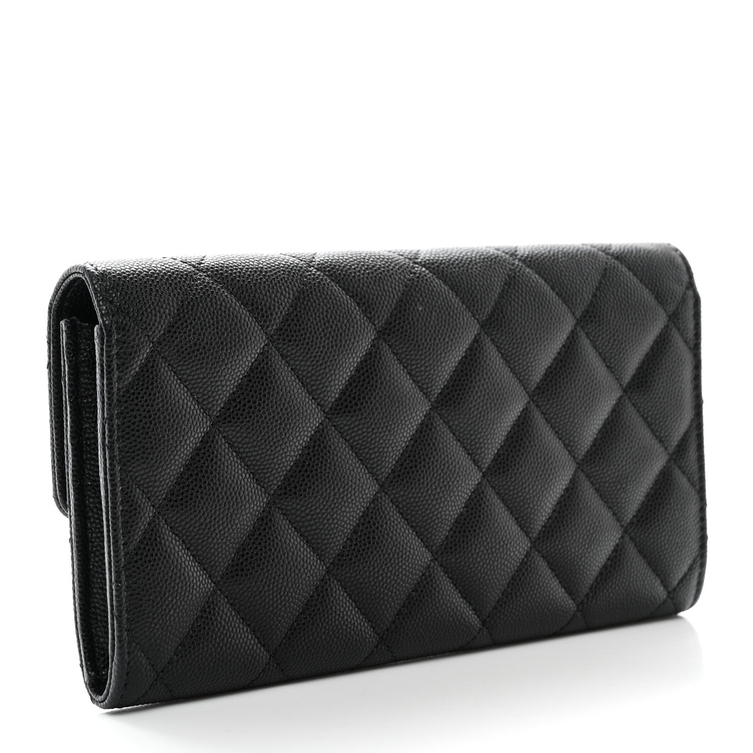 Chanel Caviar Quilted CC Large Gusset Flap Wallet Black 7 of 11