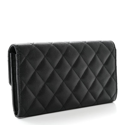 Chanel Caviar Quilted CC Large Gusset Flap Wallet Black 7 of 11