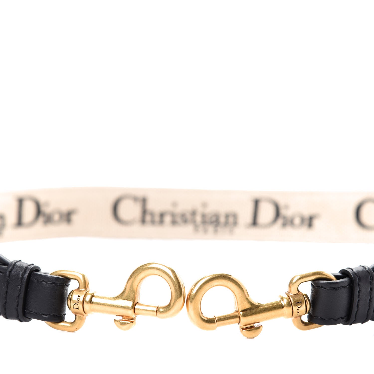 Christian Dior Canvas Embroidered Adjustable Shoulder Strap Black Beige 3 of 6