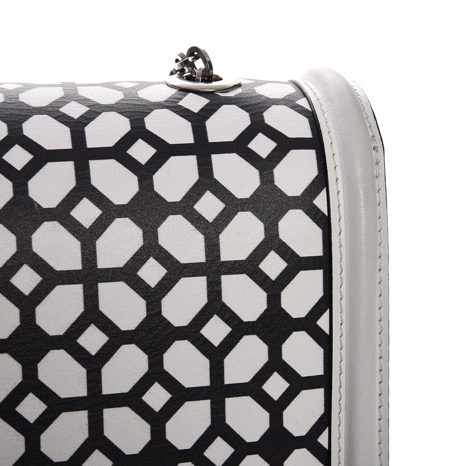 Alexander McQueen Calfskin Heroine Chain Satchel Ivory Black 14 of 16