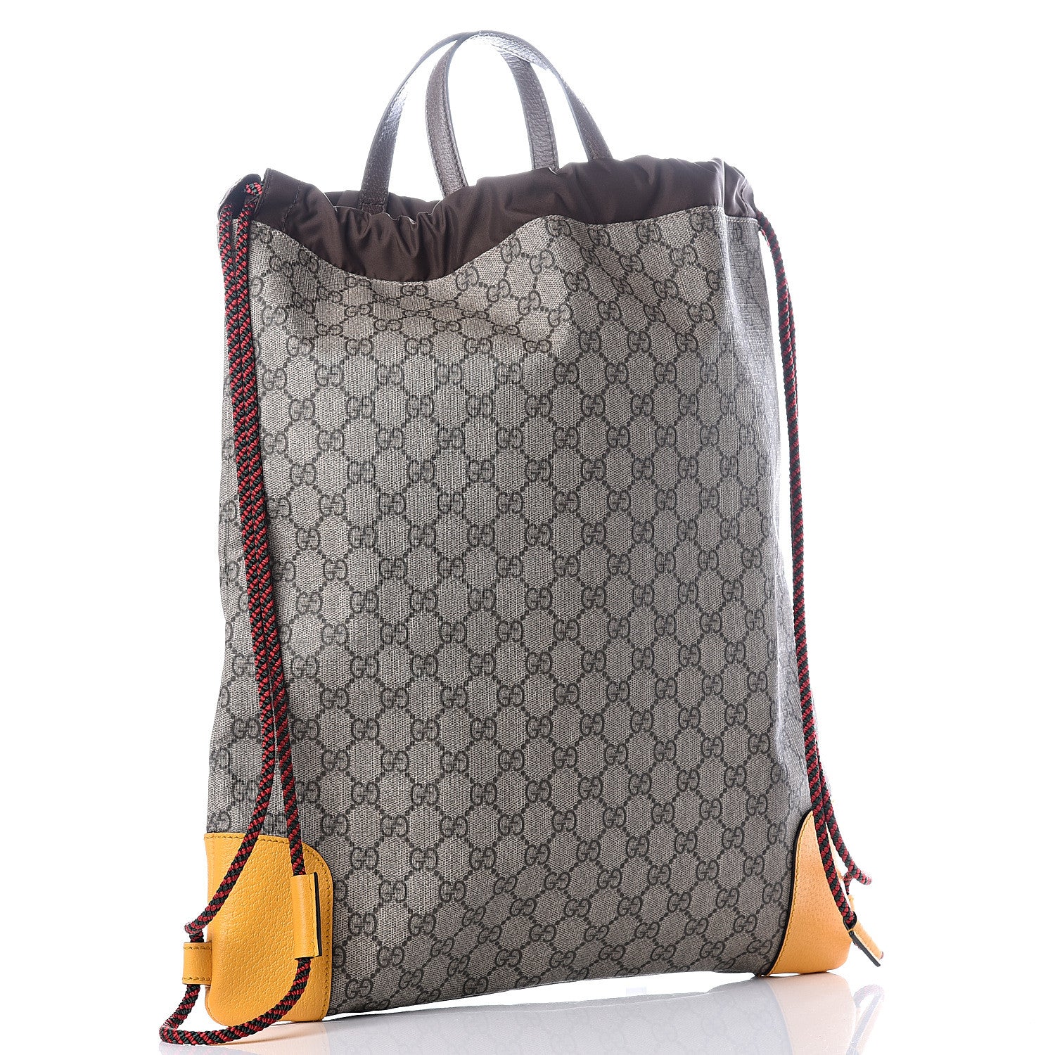 Gucci GG Supreme Monogram Neo Vintage Drawstring Backpack Beige New Acero Crop 2 of 10