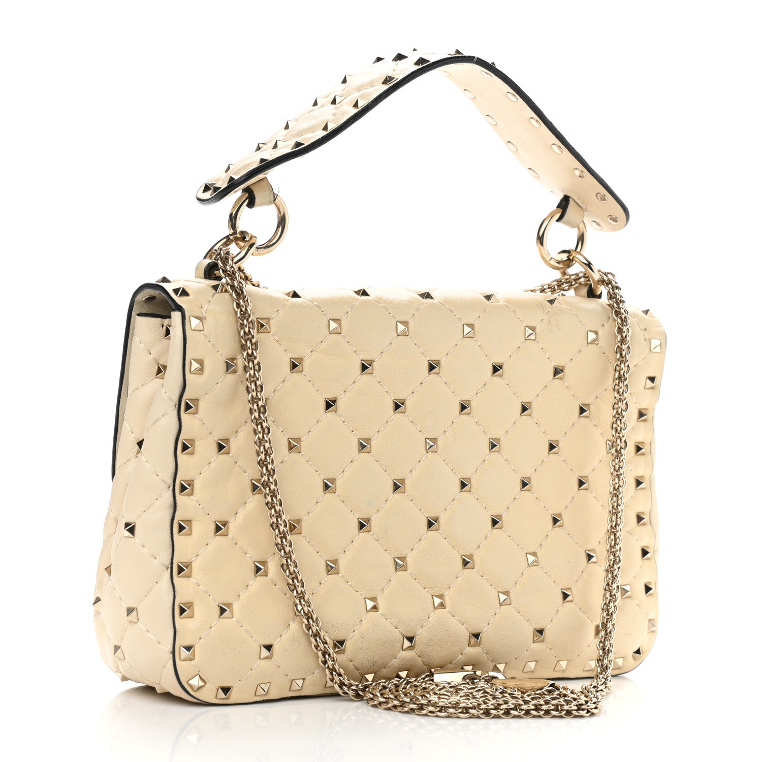 Valentino Garavani Nappa Medium Rockstud Spike Shoulder Bag Light Ivory 3 of 14