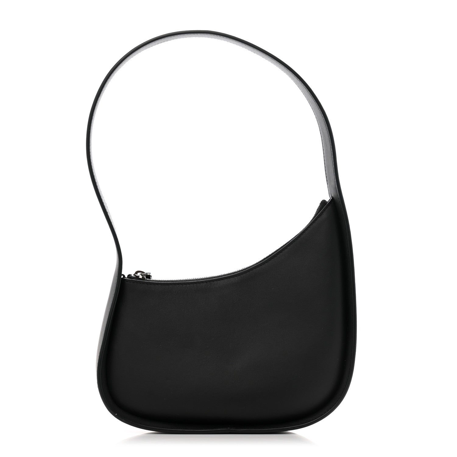 The Row Smooth Calfskin Half Moon Shoulder Bag Black 1 of 12