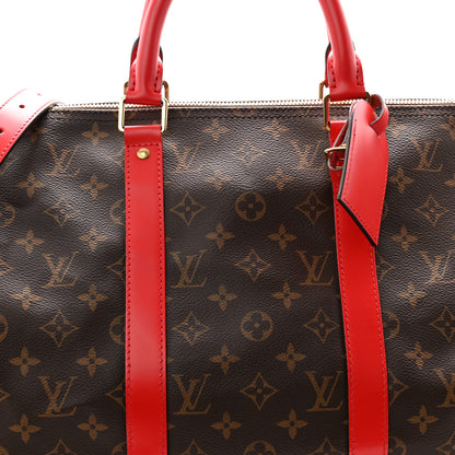 Louis Vuitton Calfskin Monogram Keepall Bandouliere 50 Coquelicot 5 of 9