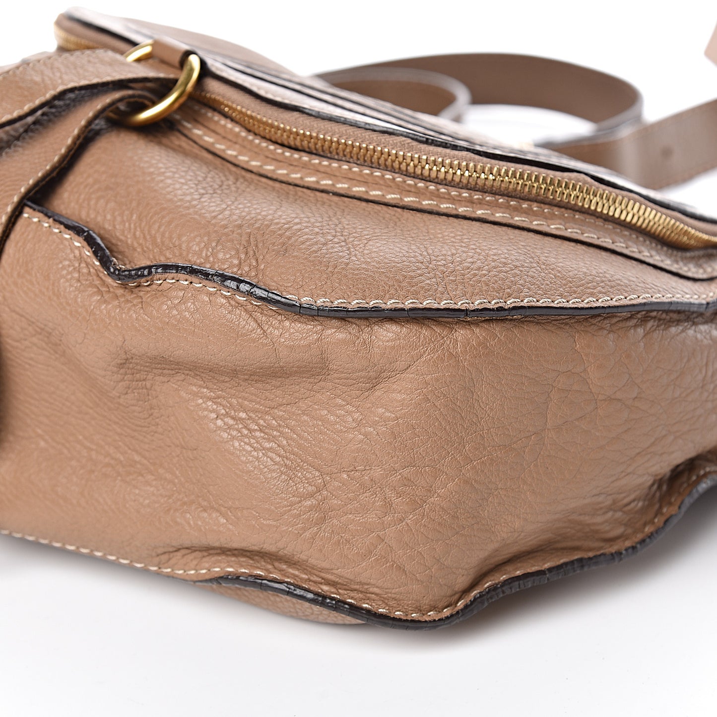 Calfskin Medium Marcie Round Zip Crossbody Bag Nut